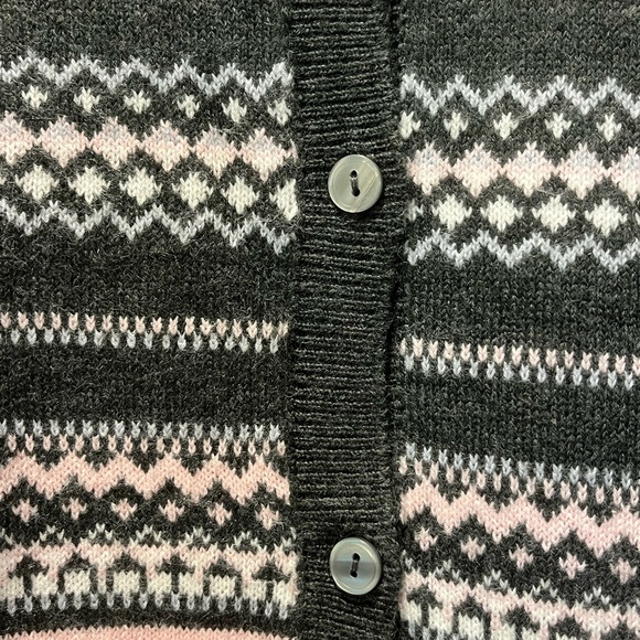 Croft & Barrow Versatile Stylish Soft Button Cardigan, W’s, Sz XL, Gray & Pink - Picture 3 of 5